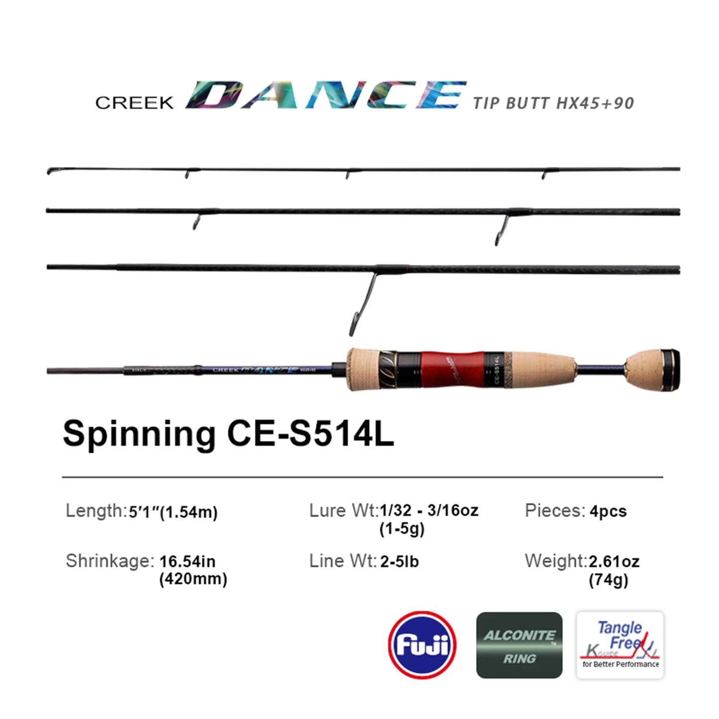 Purelure Creek Dance Ultralight Trout Spinning Rod Fuji Guides