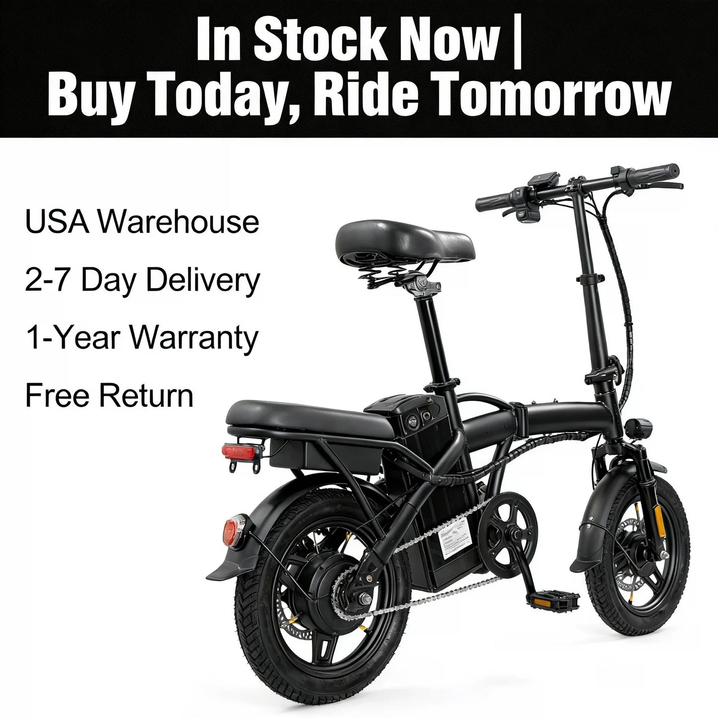 T5 Foldable Electric Bike 48V Peak Power Dual Disc Brakes