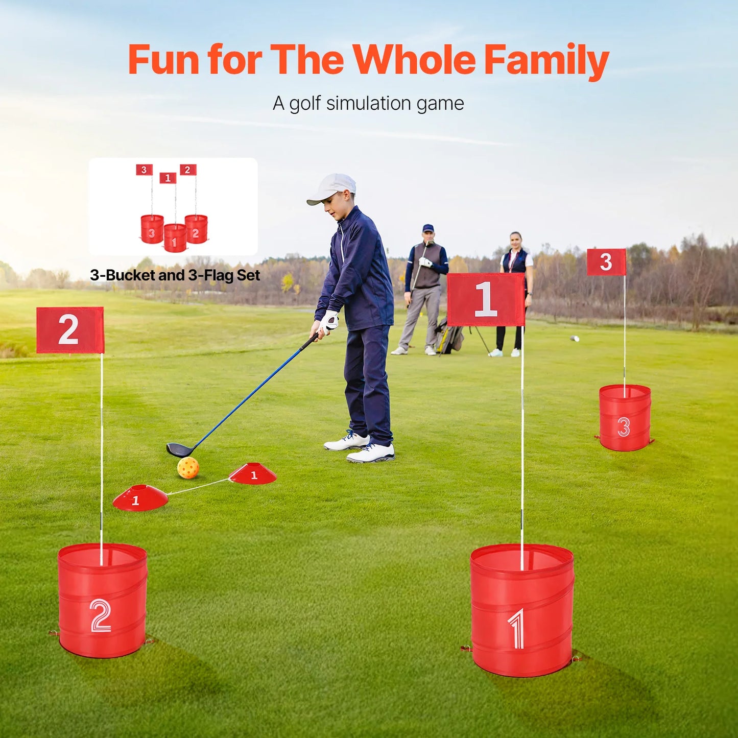 SucceBuy Backyard Bucket Golf Game Set For Family Outdoor Fun