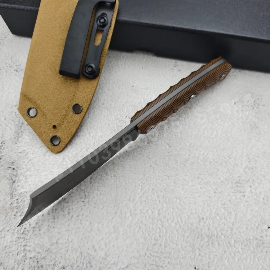 RMJ Outdoor Rock Climbing Knife With 8Cr13MoV Blade G10 Handle