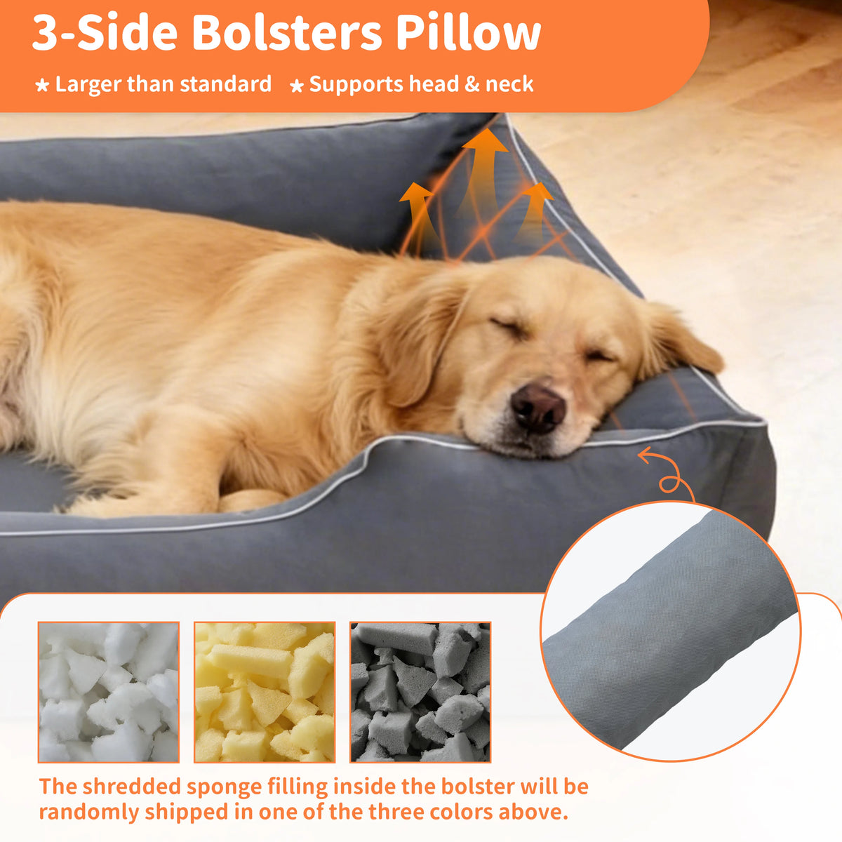 BORWART Orthopedic Dog Sofa Bed With Bolster And Waterproof Liner