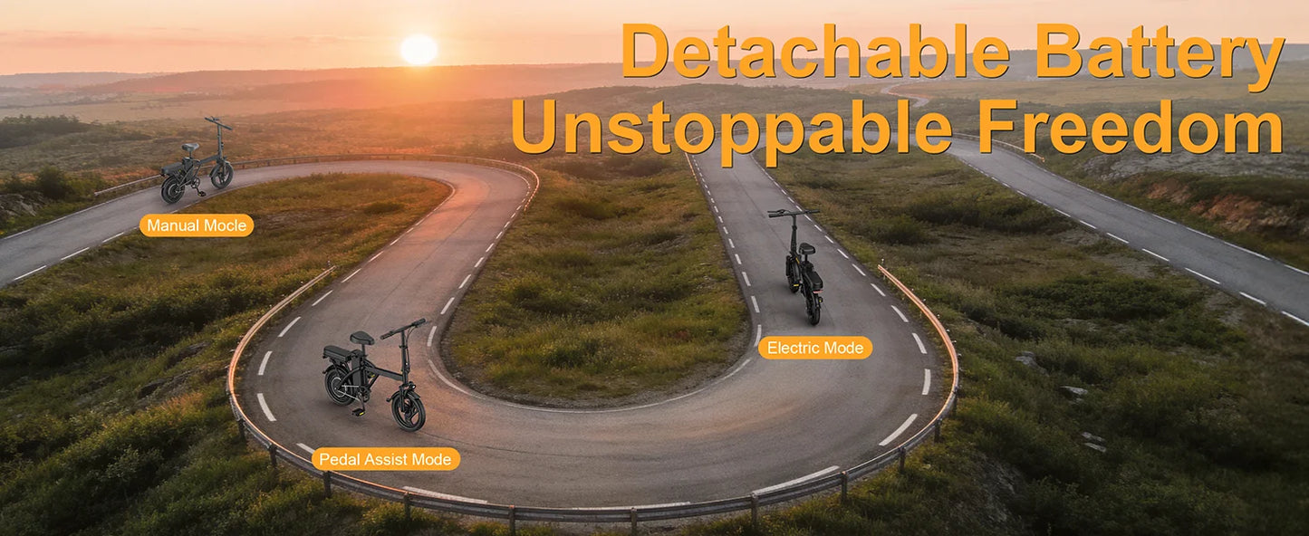 Ladped Foldable Dual Seat Electric Bike With 500W Motor