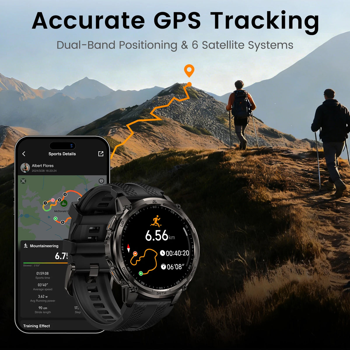 KOSPET Tank T4C Rugged Smartwatch With GPS Fitness Tracking