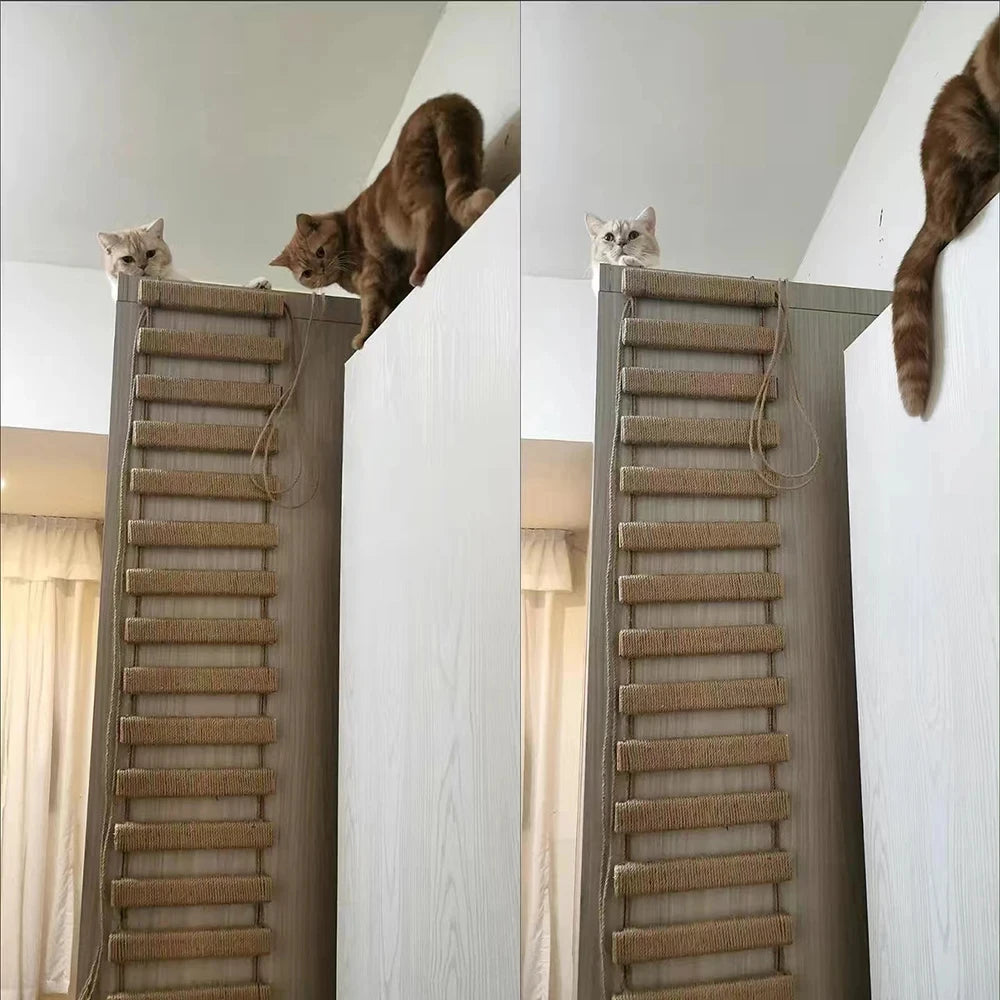 Cat Sisal Rope Bridge Ladder and Scratcher for Cage Furniture