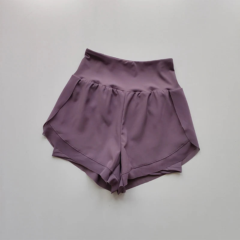 Women's 2-In-1 Quick-Dry Yoga Shorts Mesh Breathable High Waist