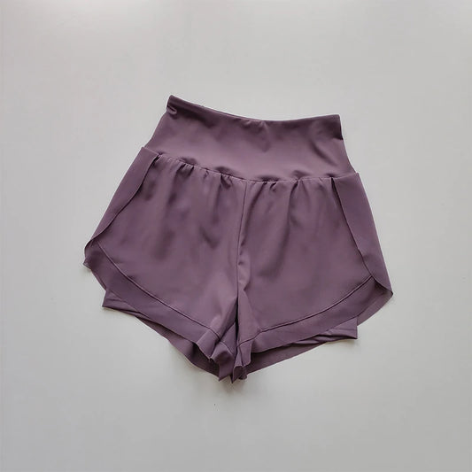 Women TwoInOne Quick Dry Breathable Mesh Sports Shorts High Waist