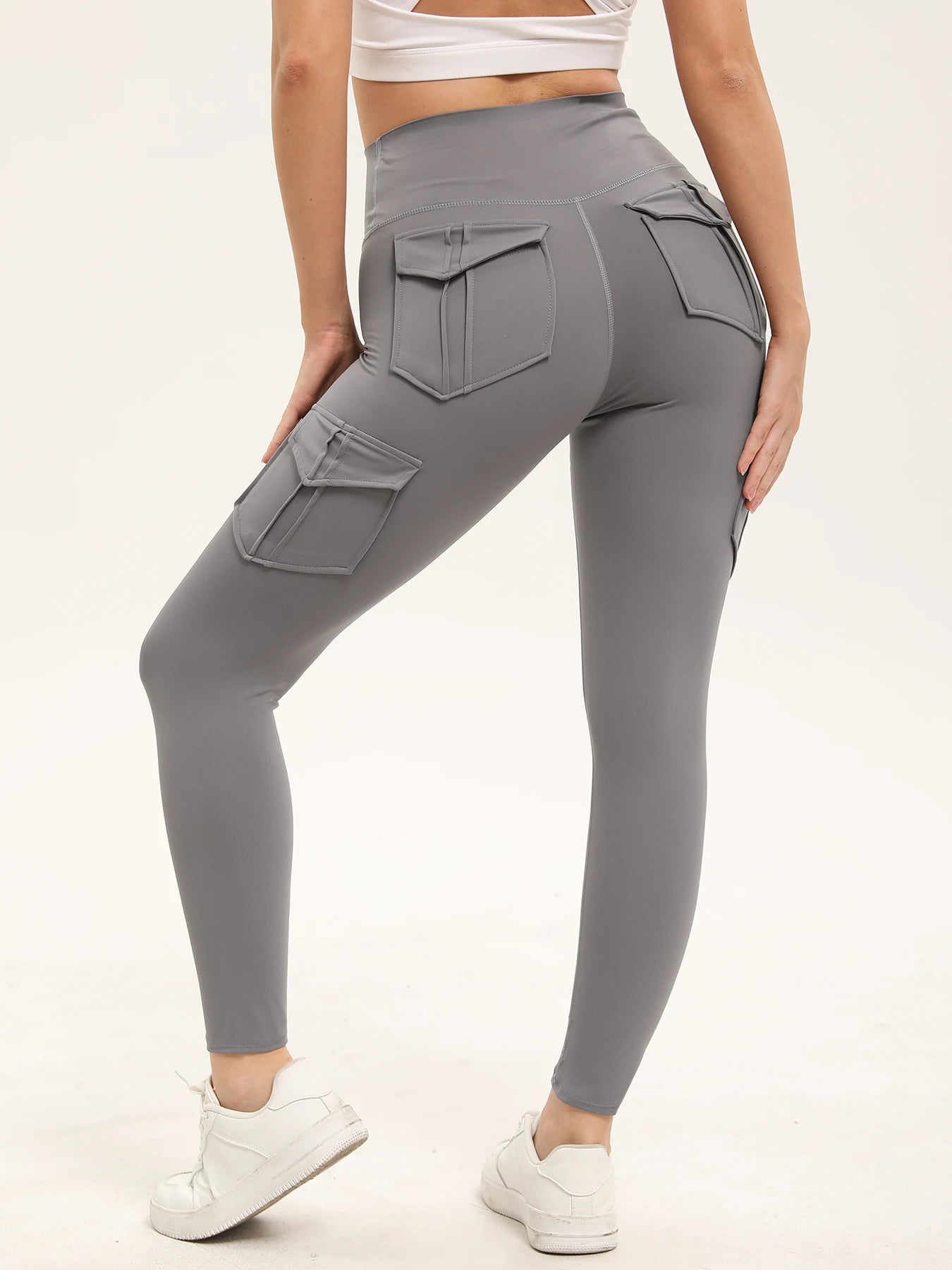 Three Pack Women's High Waist Leggings With Pockets