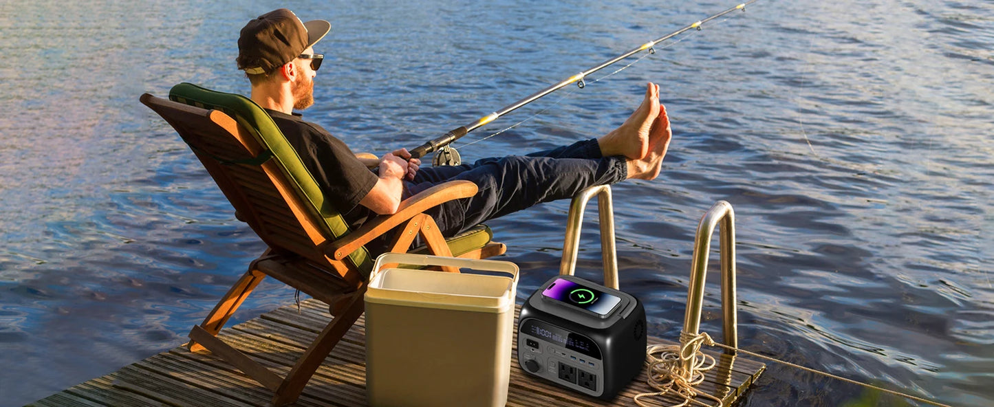 CTOLITY 500W LiFePo4 Solar Portable Power Station For Family Camping