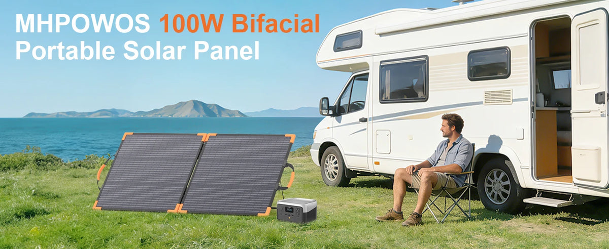 MHPOWOS Foldable Bifacial Monocrystalline Solar Panel