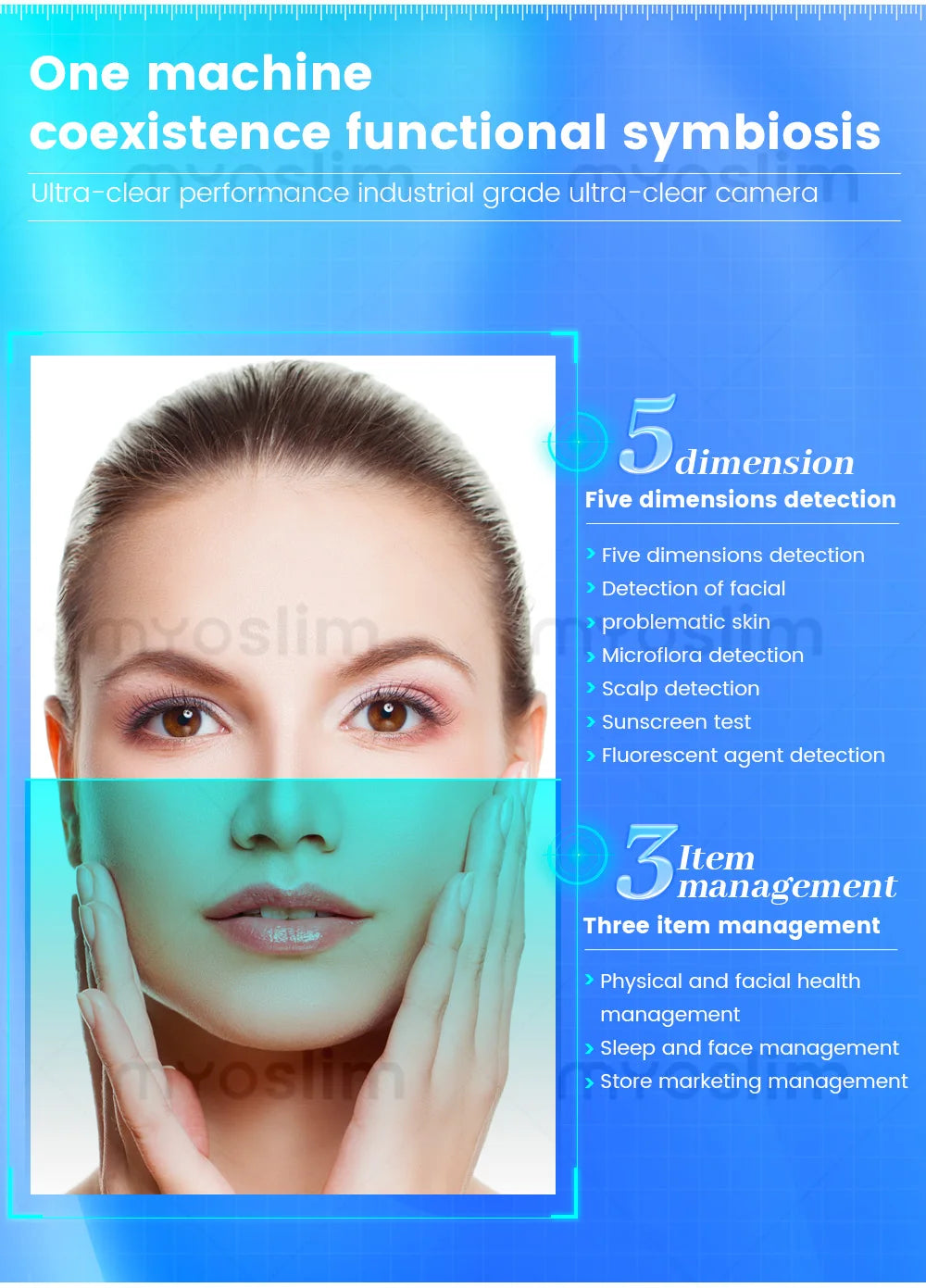 MYOSLIM 3D Pro Facial Scanner X5Pro Camera UV Skin Analysis