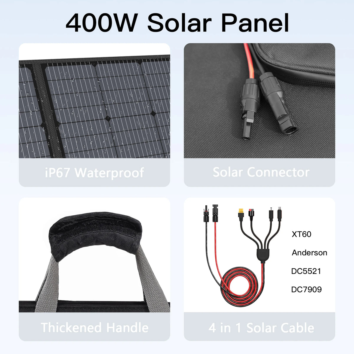 MHPOWOS Portable Foldable Solar Panel for RV and Outdoor Use