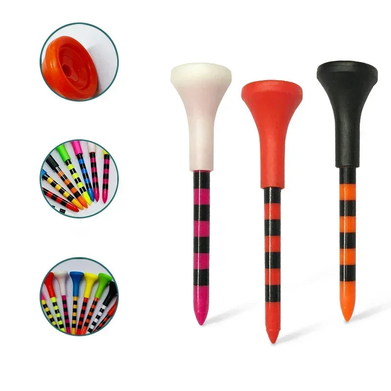 Unbreakable Golf Tees With Rubber Heads for Reduced Friction
