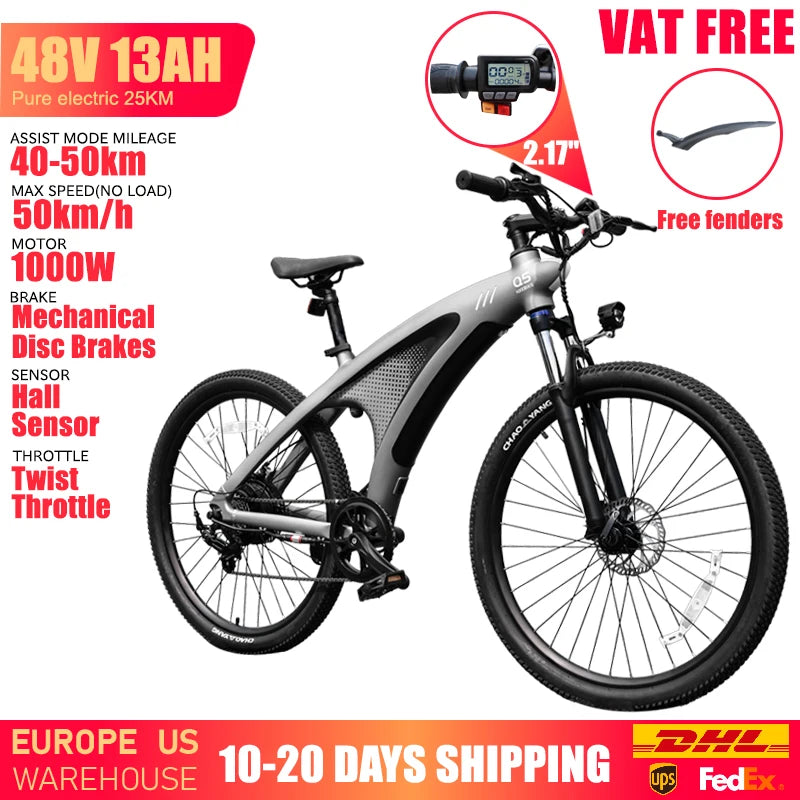 HUANCI Q5 1000W Adult Electric Bike With Aluminum Alloy Frame