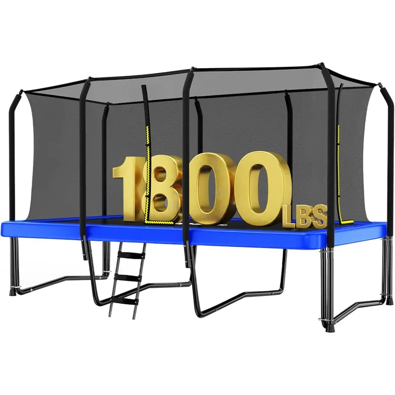 Zupapa 1800LBS Weight Capacity Rectangle Trampoline 10x17FT 9X15FT 8X14FT Outdoor Square Gymnastics Trampolines