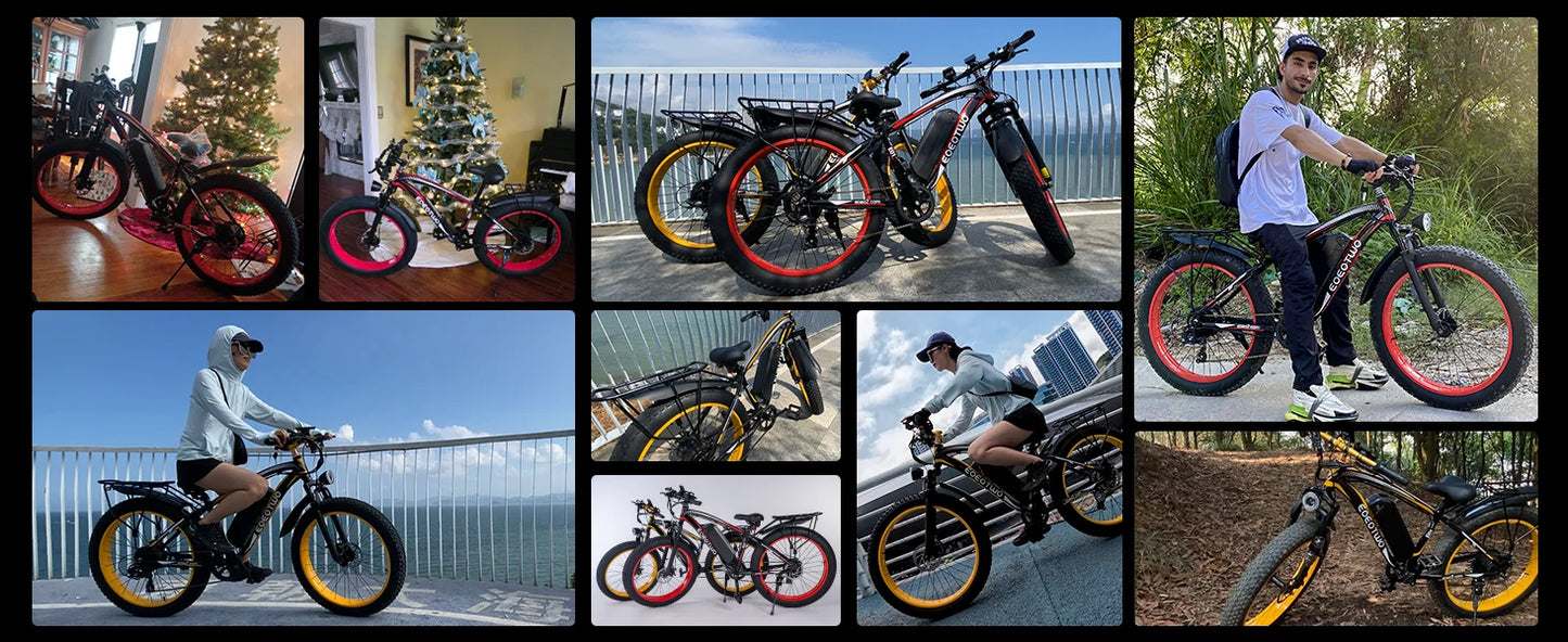 EOEOTWO E01 1000W Fat Tire Electric Bike Adults Extended Range