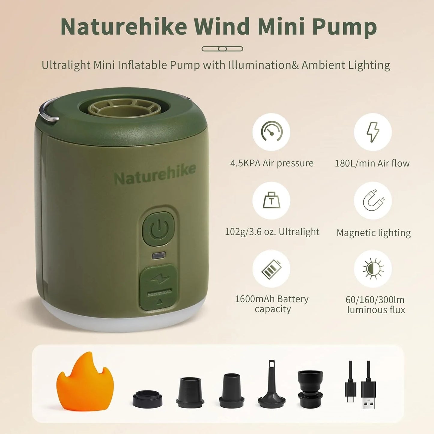 Naturehike Compact Electric Air Pump For Camping Inflatables