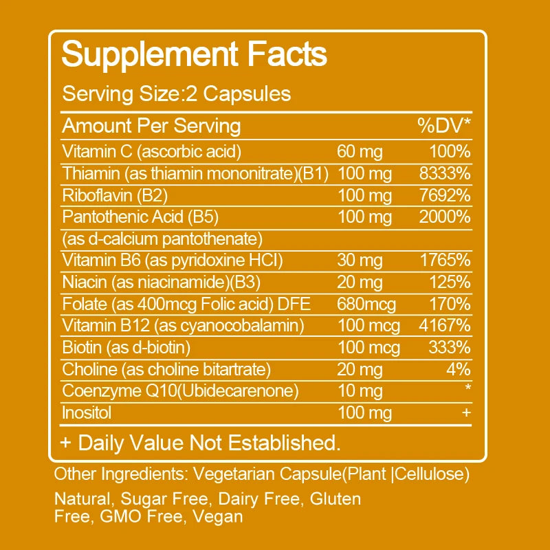 IMATCHME Vitamin B Complex Capsules for Stress and Immune Support