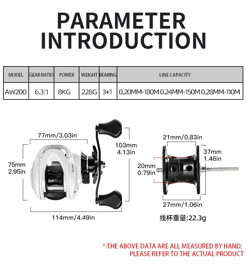 Billings Aluminum Baitcasting Reel For Freshwater Saltwater Fishing