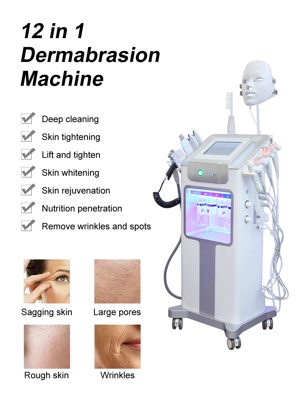 AOKO 12 In 1 Aqua Peeling Oxygen Facial Machine Skincare