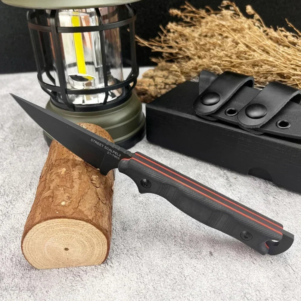 DIY Supplies Outdoor Knife With G10 Handle 8Cr13Mov Blade Camping