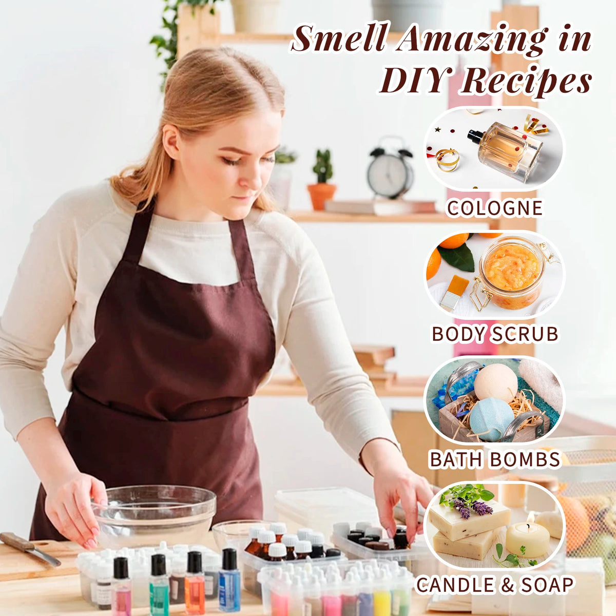 HIQILI Nature Fragrance Oils Set for Diffusers, Aromatherapy and Candles