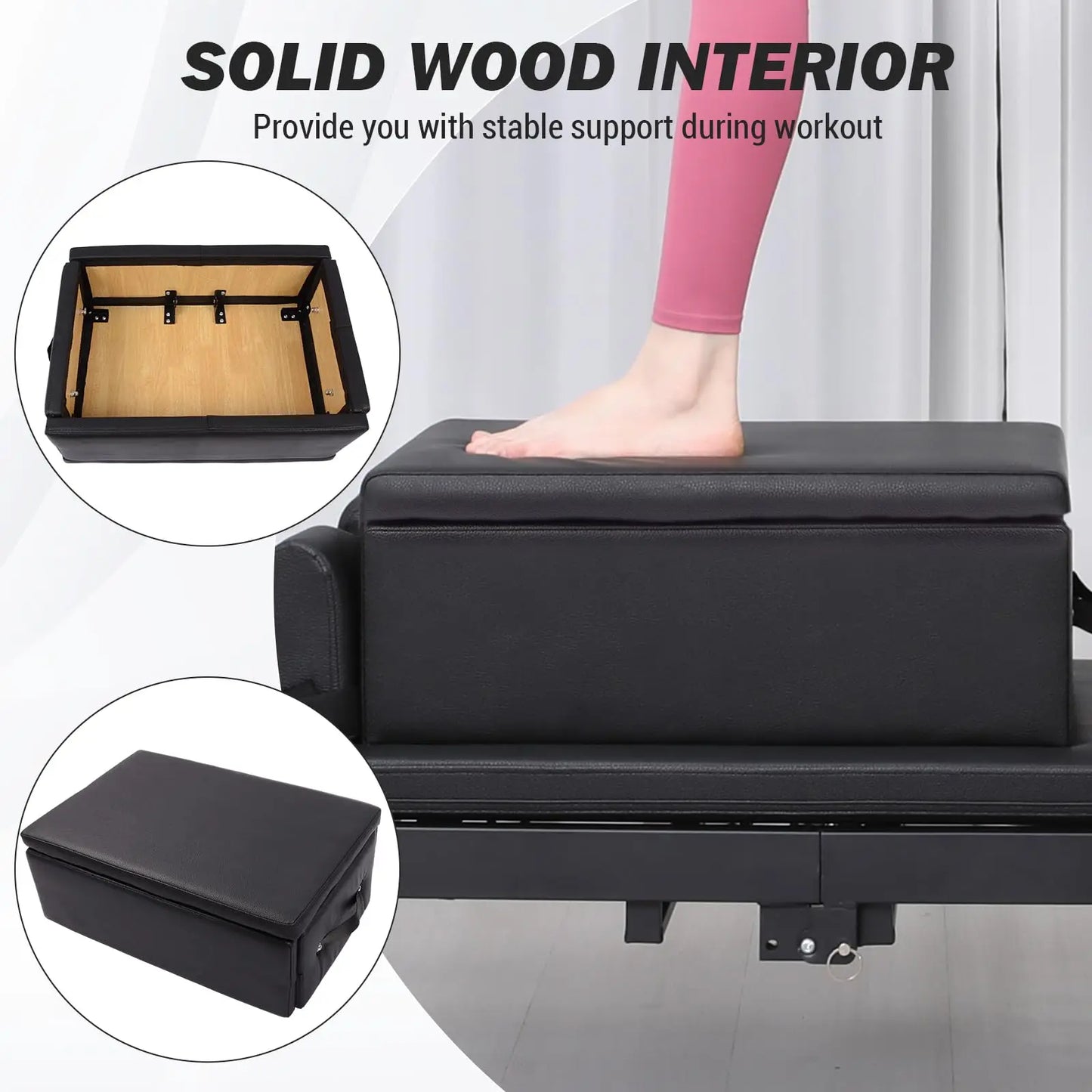 HiMISS Portable Pilates Reformer Sit Box For Home Workouts And Stretching