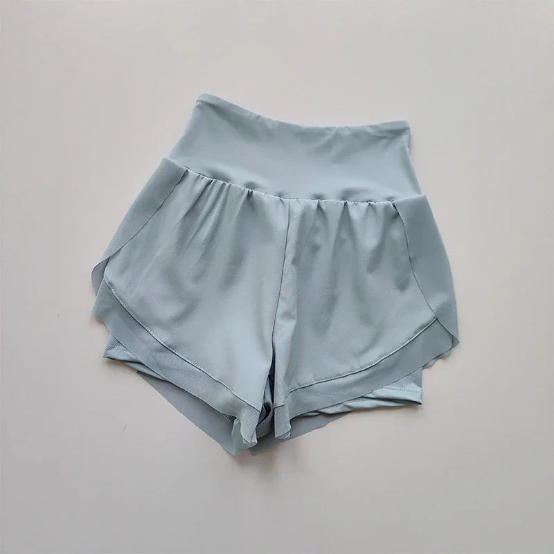 Women's 2-In-1 Quick-Dry Yoga Shorts Mesh Breathable High Waist