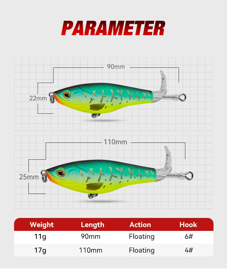 Kingdom Topwater Artificial Popper Lures For Bass And Pike