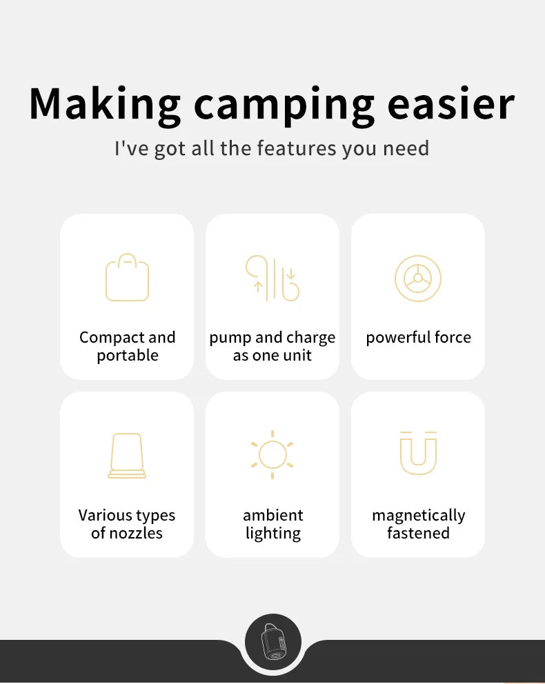 Naturehike Compact Electric Air Pump For Camping Inflatables