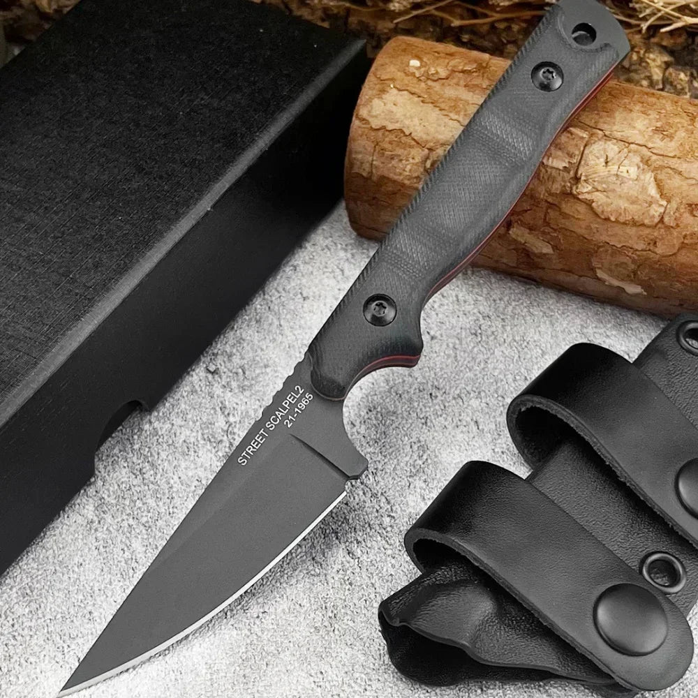 DIY Supplies Outdoor Knife With G10 Handle 8Cr13Mov Blade Camping