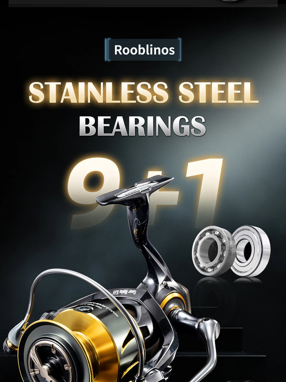 ROOBLINOS Saltwater Spinning Reel for Surf Fishing Aluminum Construction