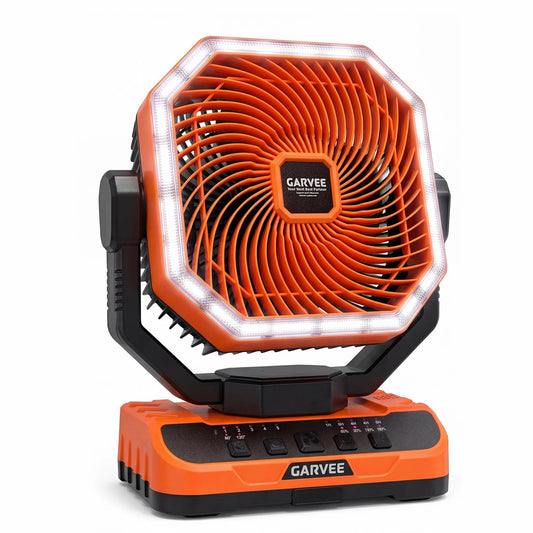 HiMISS Portable Camping Fan with LED Light Remote and Timer