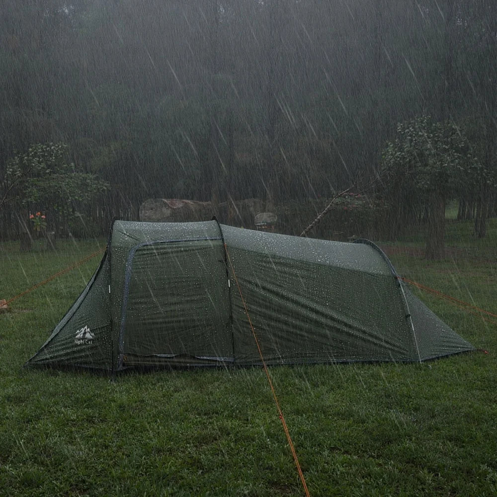 Night Cat 4 Person Family Tent With Porch Waterproof Camping