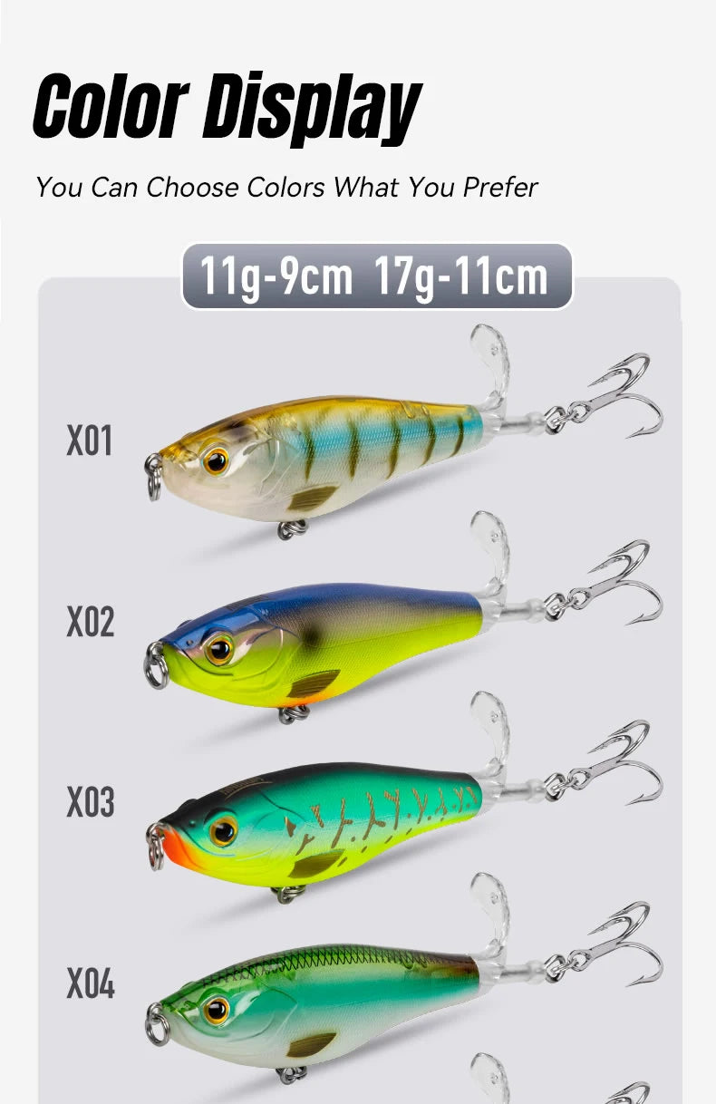Kingdom Topwater Artificial Popper Lures For Bass And Pike
