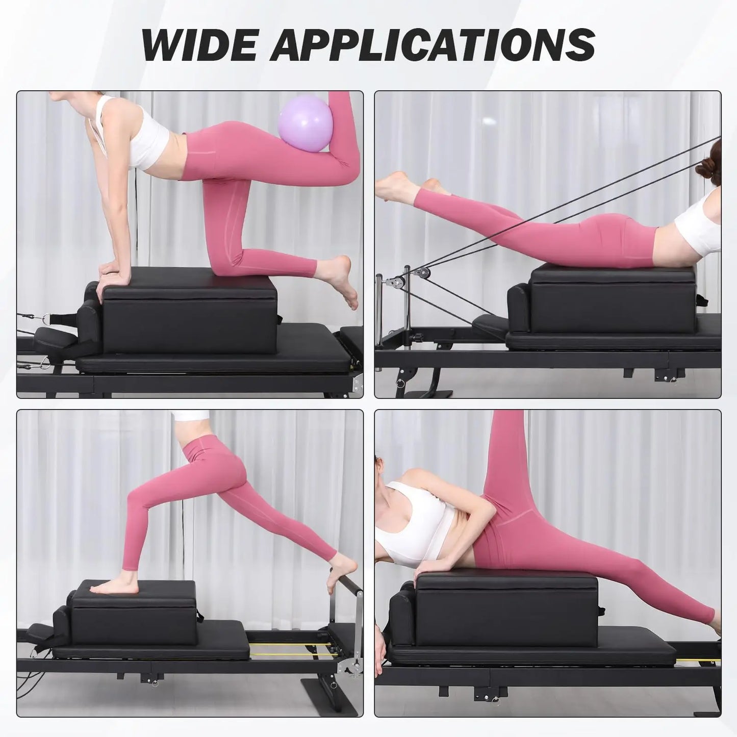 HiMISS Portable Pilates Reformer Sit Box For Home Workouts And Stretching
