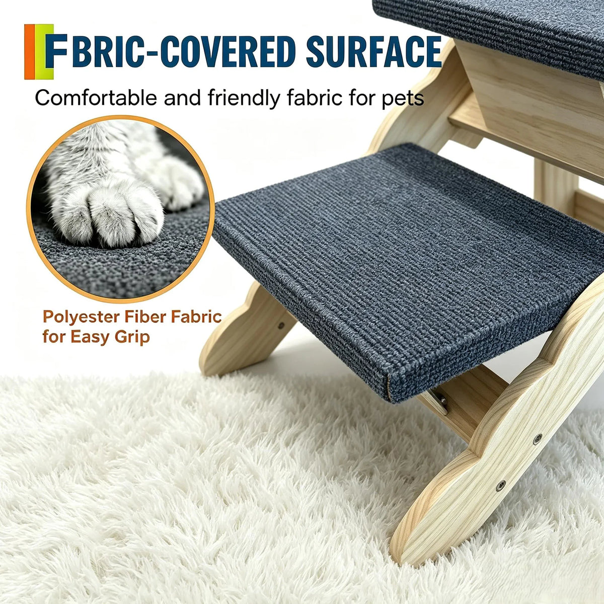 DishyKooker Wooden Folding Pet Stairs And Dog Ramp For Cars