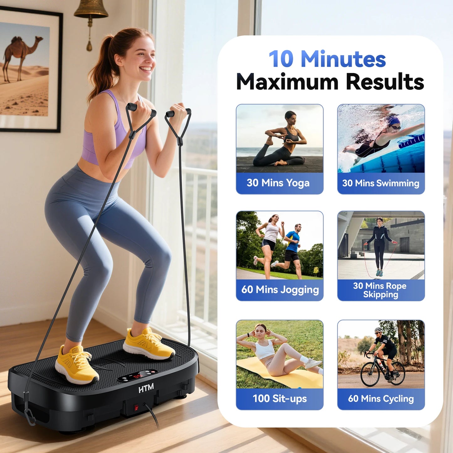 HTM Vibration Plate Fitness Multi Function Trainer for Home Gym