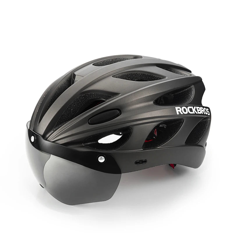 Rockbros Lightweight Cycling Helmet With Goggles For Road And Mountain