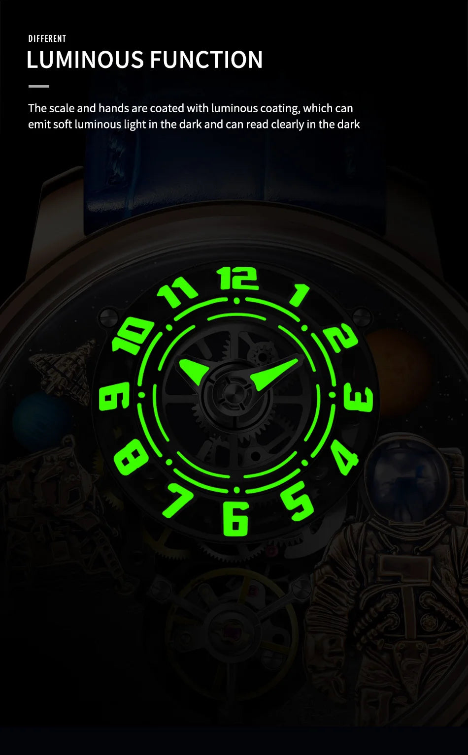 PINDU Design Men Wristwatches Top Brand Luxury Robot Astronaut Space Series Watch Men Sapphire Luminous Waterproof Watches