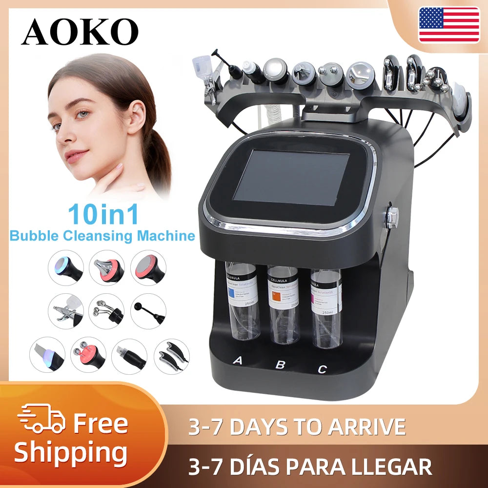 AOKO 10-In-1 Bubble Facial Skin Care Hydrogen Purification Machine