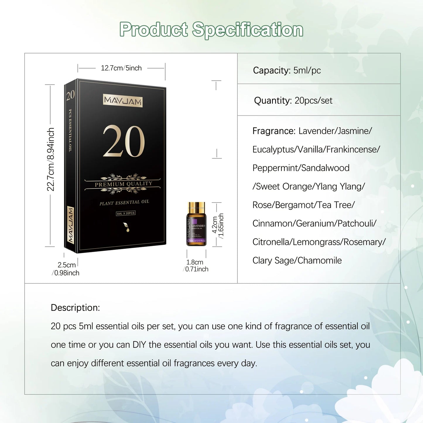 MAYJAM Pure Essential Oil Kit For Diffusers And Aromatherapy