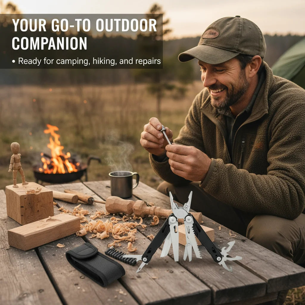 Stainless Steel Multitool Pliers Screwdriver Saw For Camping And Hiking