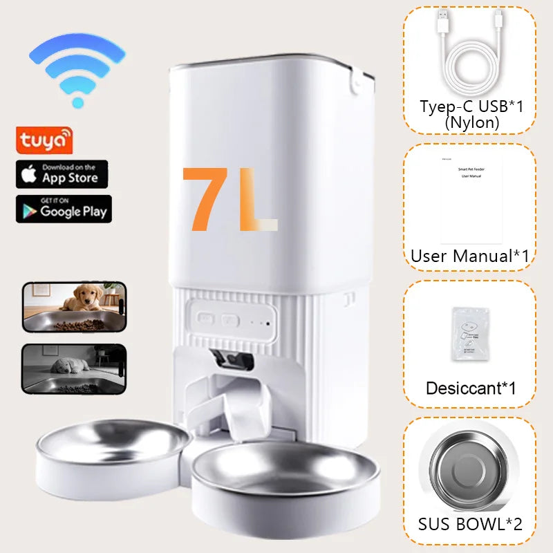 Nityers Smart Automatic Pet Feeder With HD Camera WiFi Control