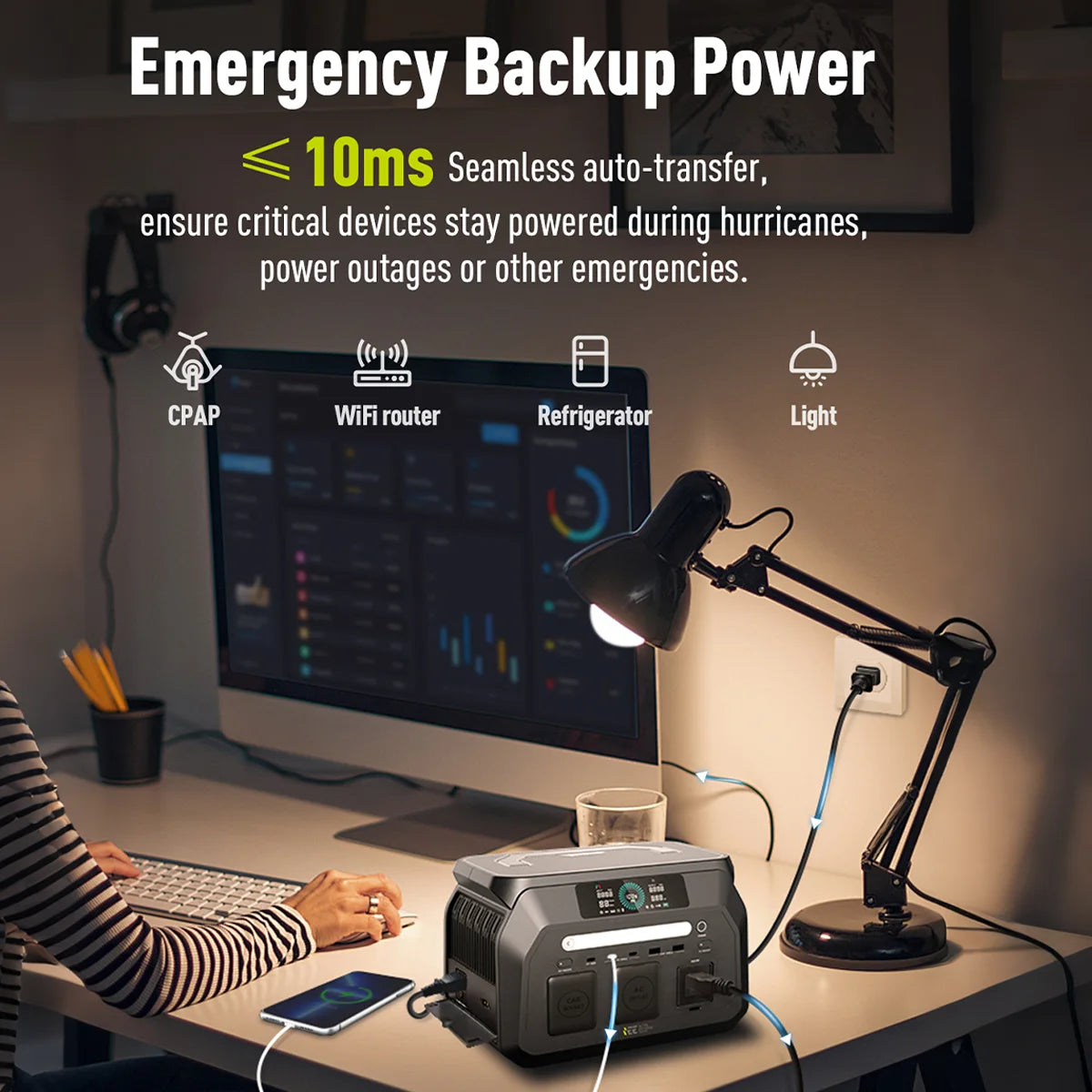 Oscal 800W Portable Power Station Featuring 512Wh LiFePO4 Battery