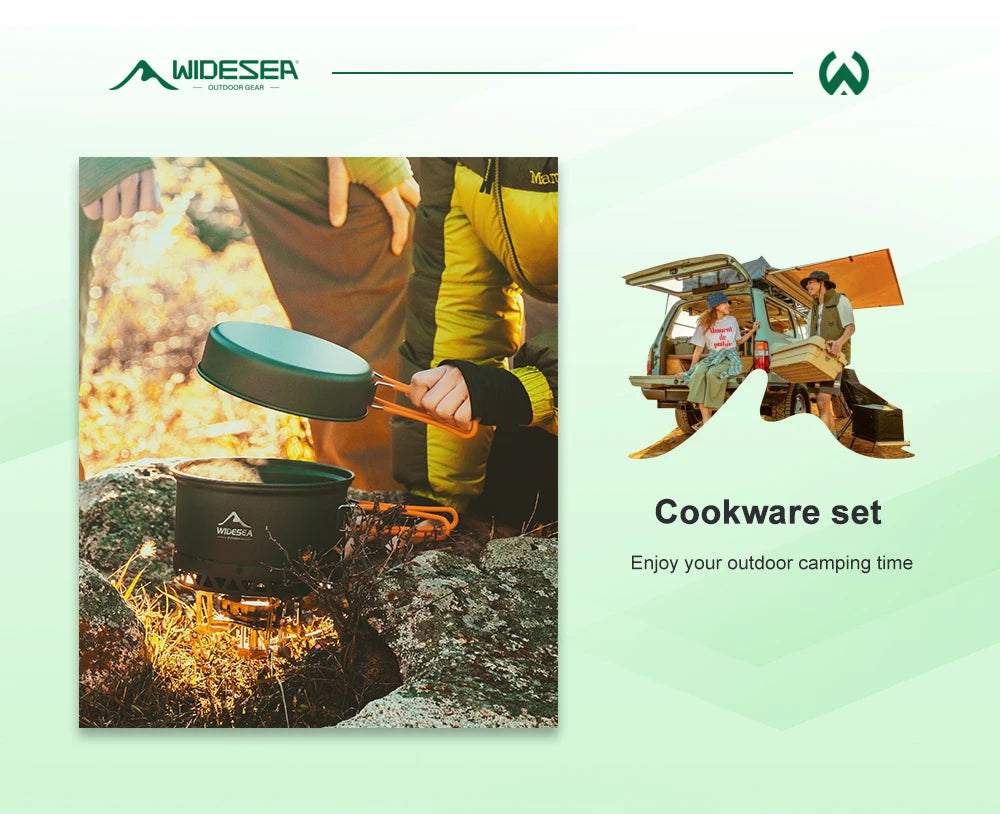 Widesea Outdoor Camping Cookware Set For Hiking Picnic