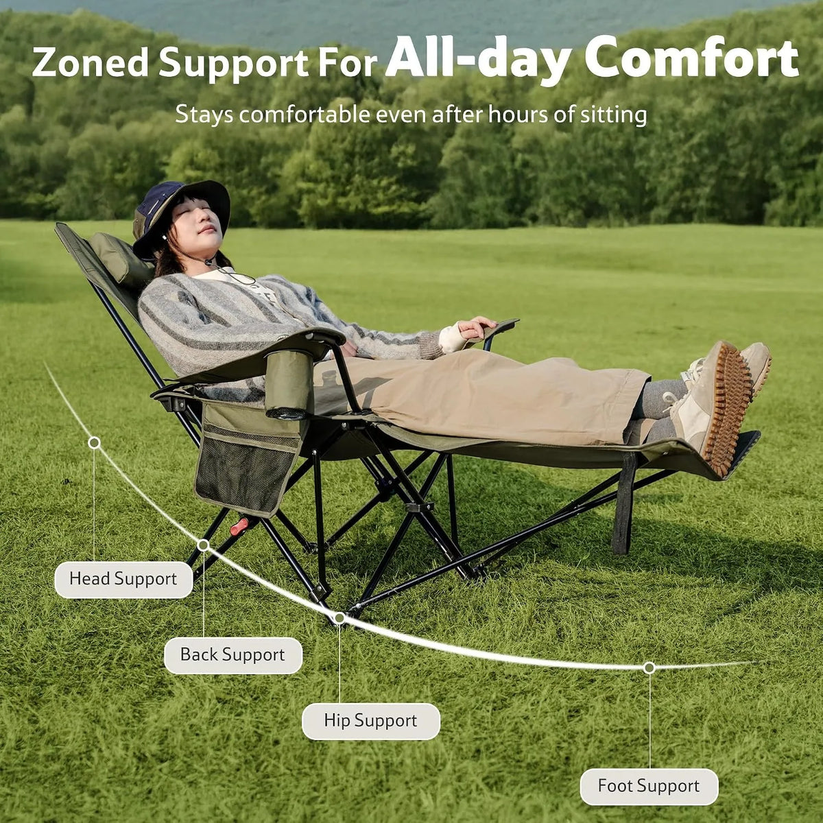 Naturehike Adjustable Folding Reclining Camping Chair With Footrest