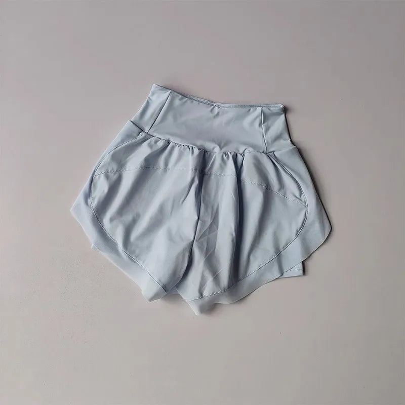 Summer Women's Sports Shorts Mesh 2 In 1 Quick-dry Yoga Shorts Breathable Fitness Shorts High Waist Fitness Running Shorts