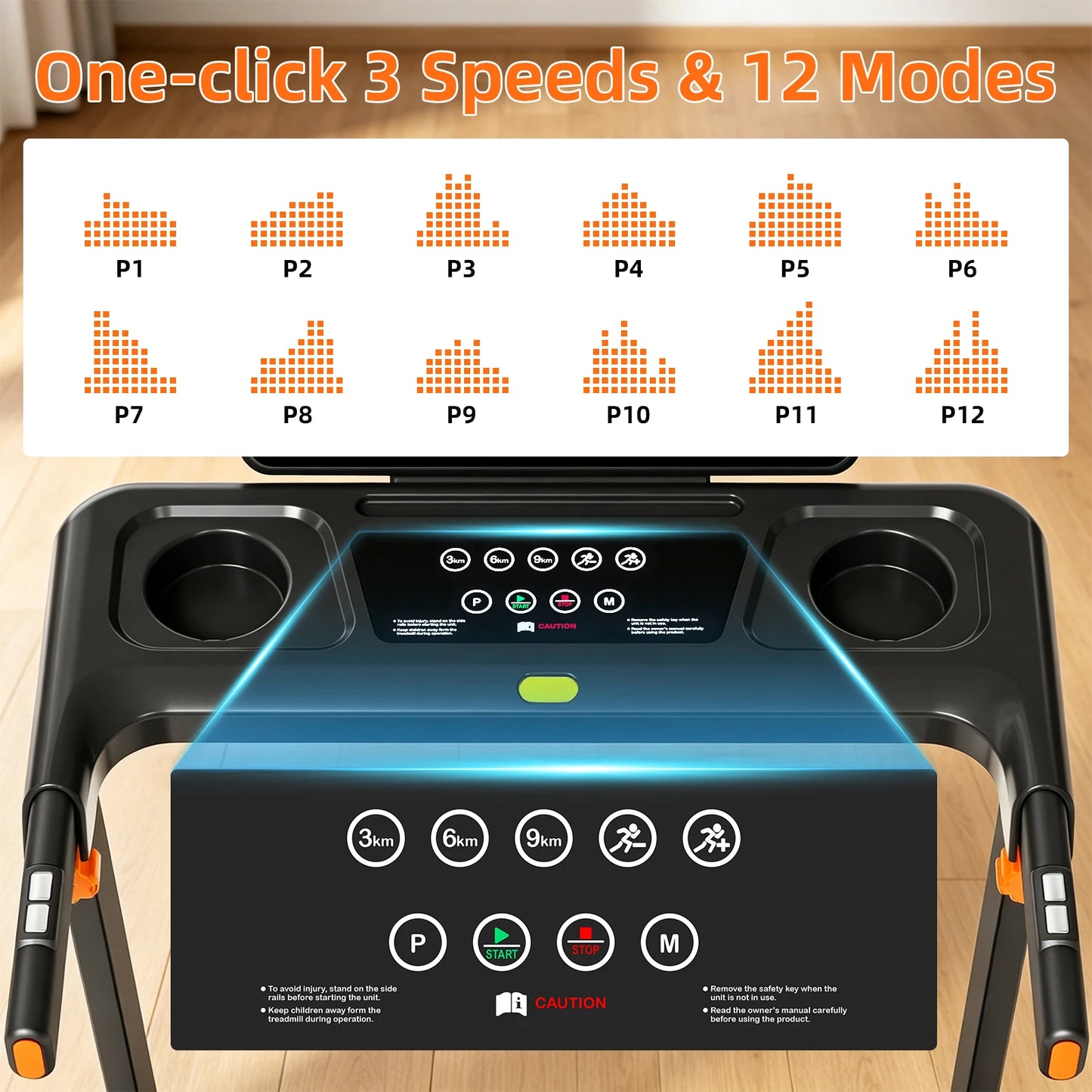 Smart Foldable Treadmill With 12 Percent Incline And Led Display