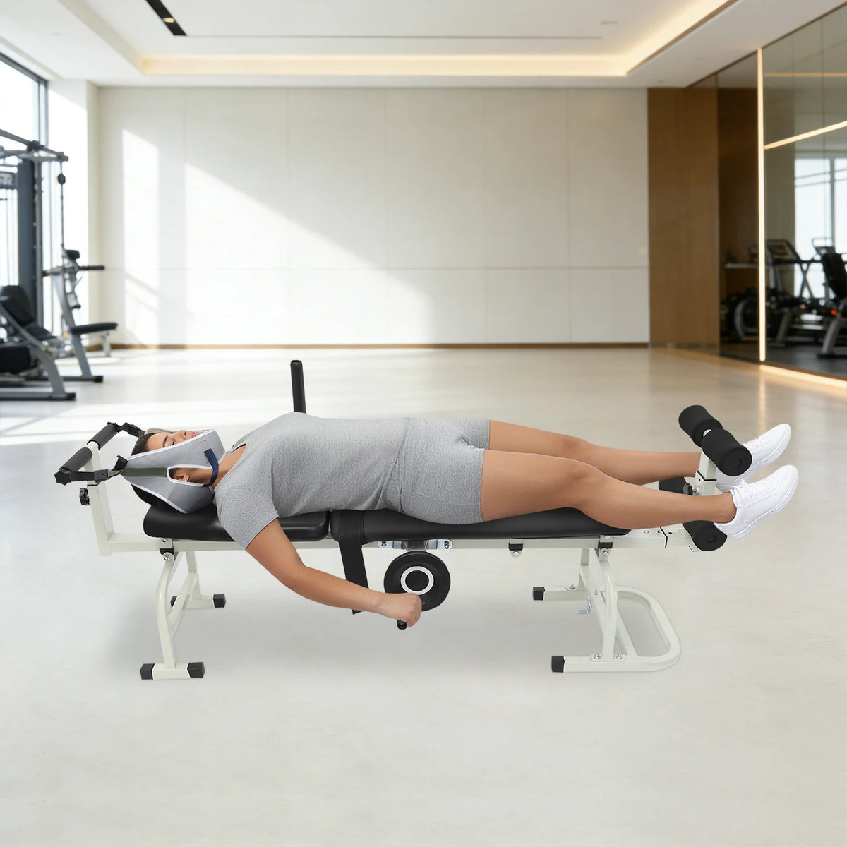 Adjustable Cervical Lumbar Traction Bed For Neck And Back Stretching