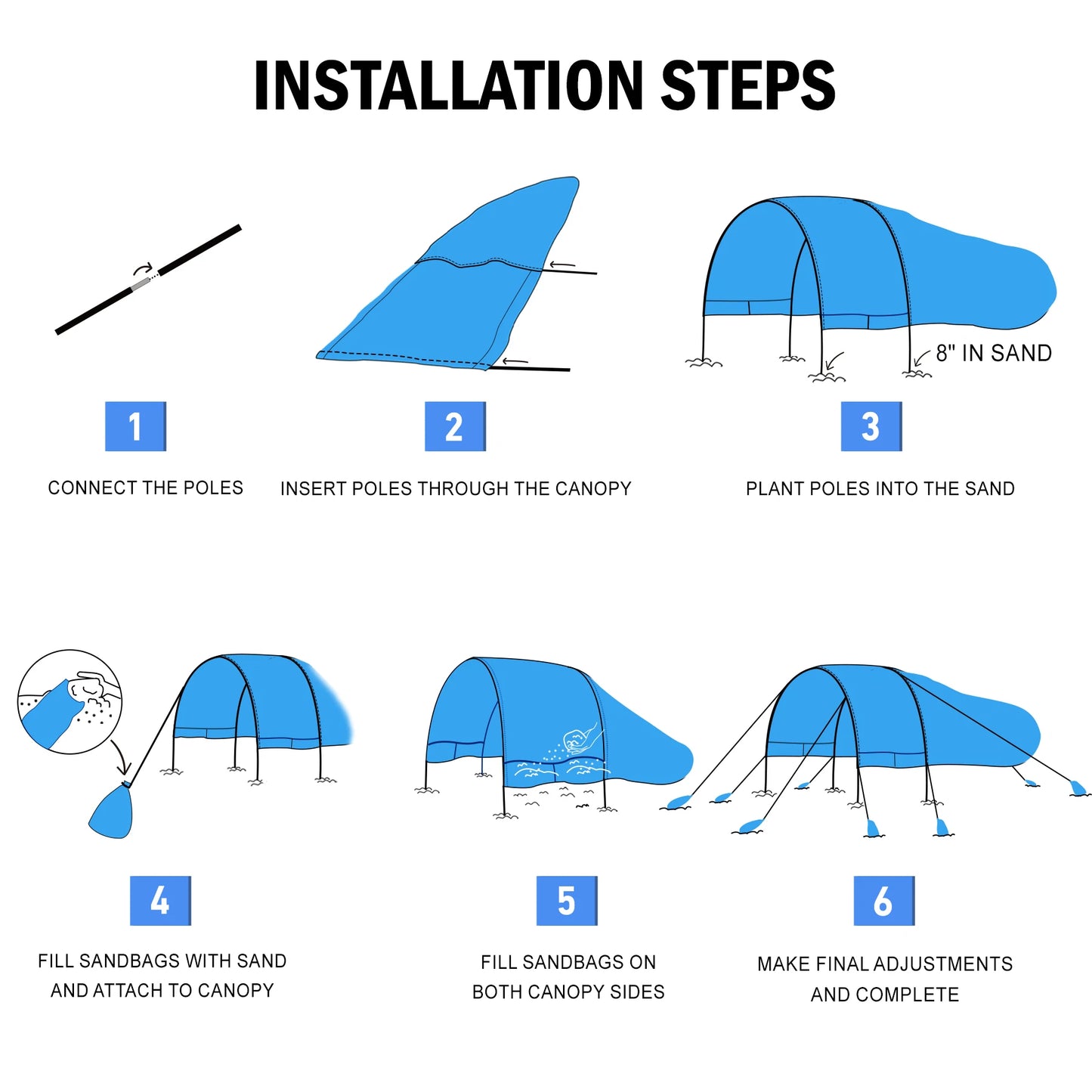 Beach Shade Canopy For 8 People Wind Assisted Setup